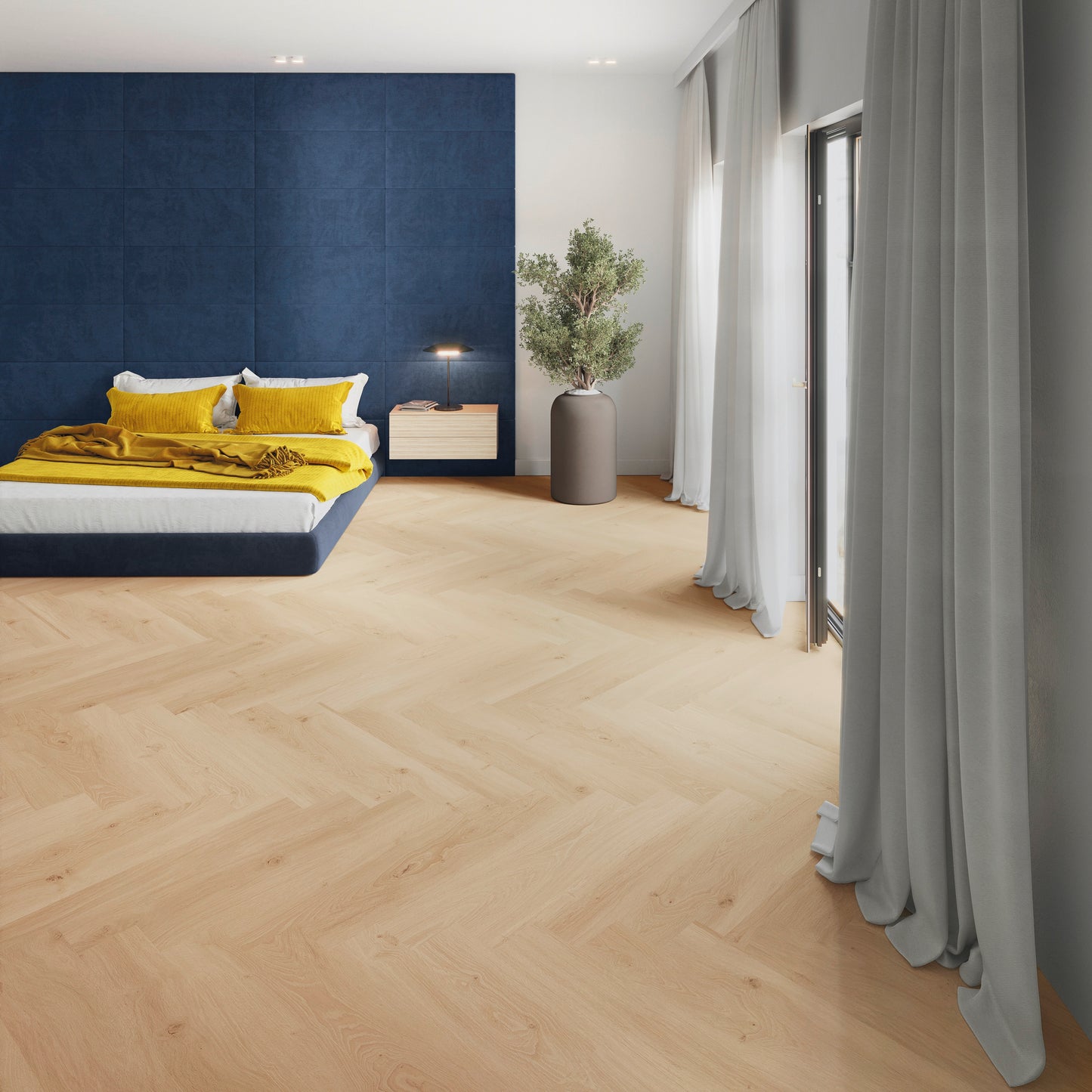 Blond Eiken Visgraat PVC