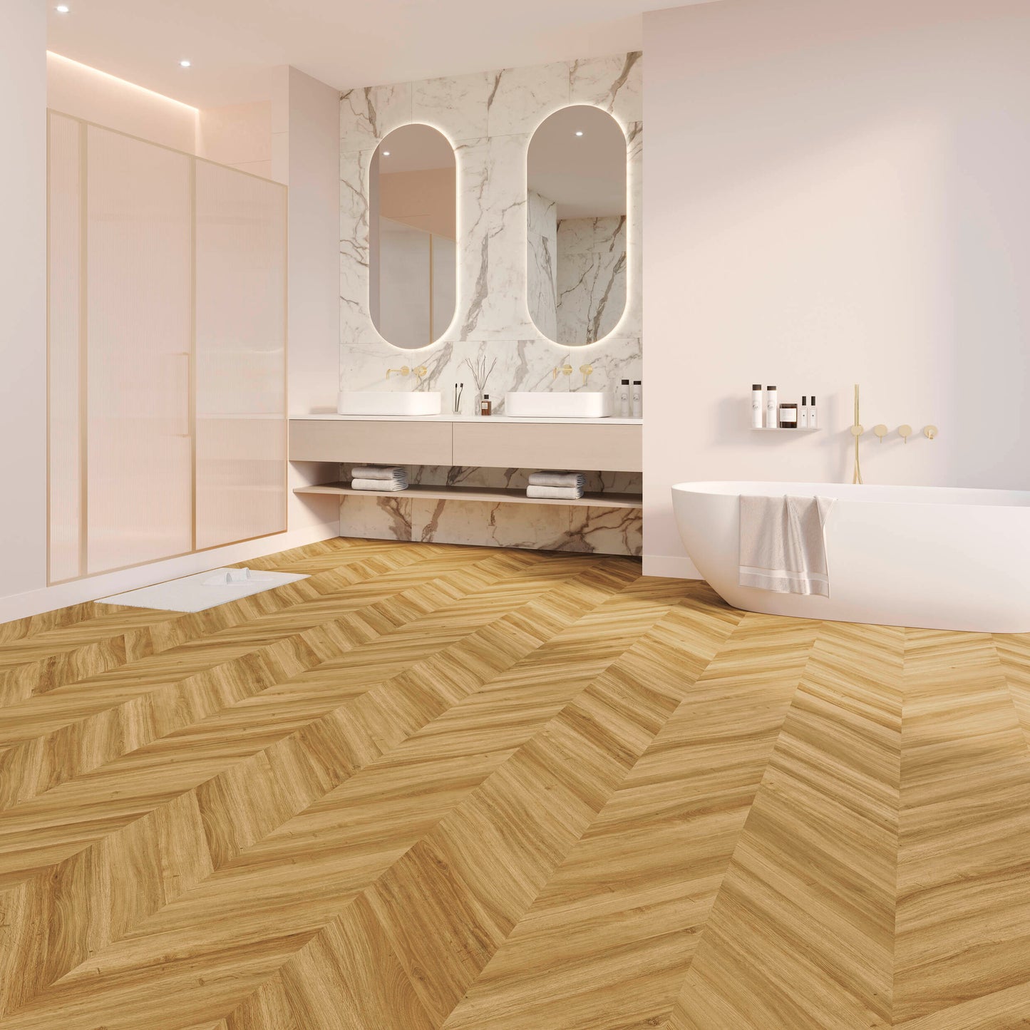 LVT 555 Evolut - Amber Oak Chevron