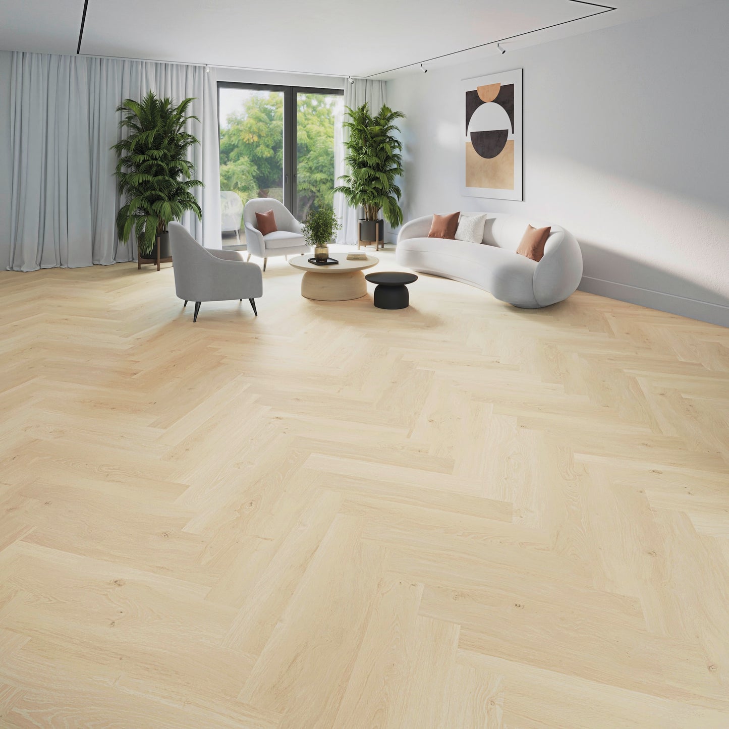 Licht Eiken Visgraat PVC