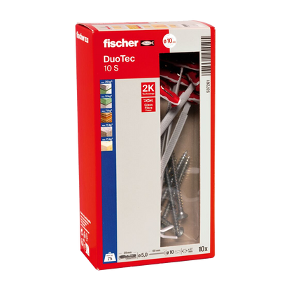Fischer Hollewandplug DuoTec 10 S met schroef | 10 set