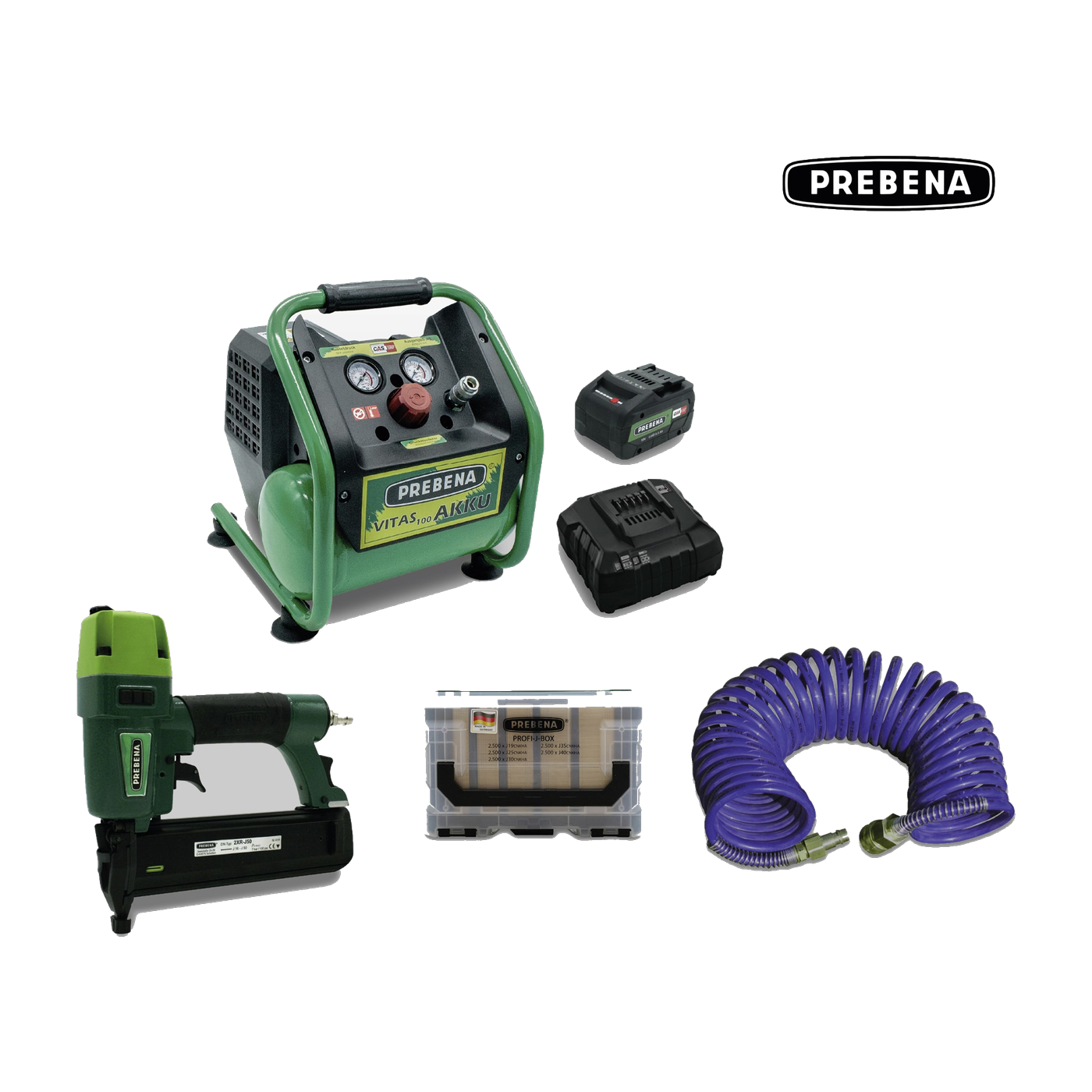 JOKA Prebena Compressor Set incl. Pneumatisch Nagelpistool 2XR-J50